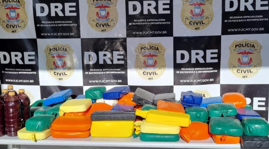 Polícia Civil e PRF apreendem 68 tabletes de cocaína em ônibus na BR-364 1