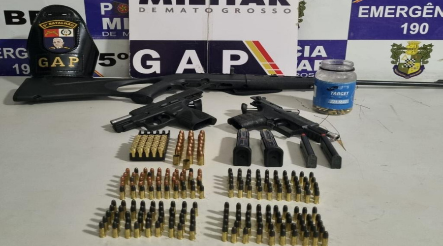 Homem é preso pela PM com três armas de fogo e 530 munições em Rondonópolis 1