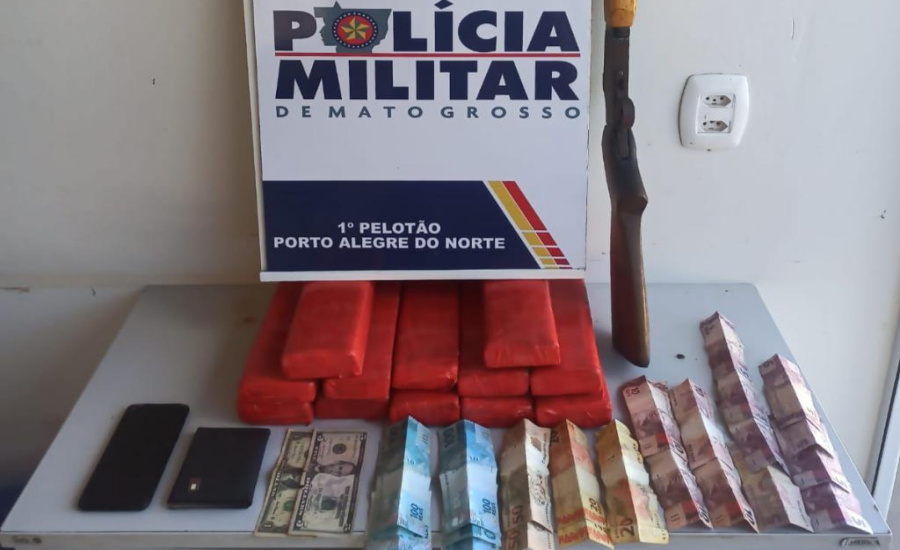 PM prende indivíduo com 12 tabletes de maconha e uma espingarda no interior de MT 1