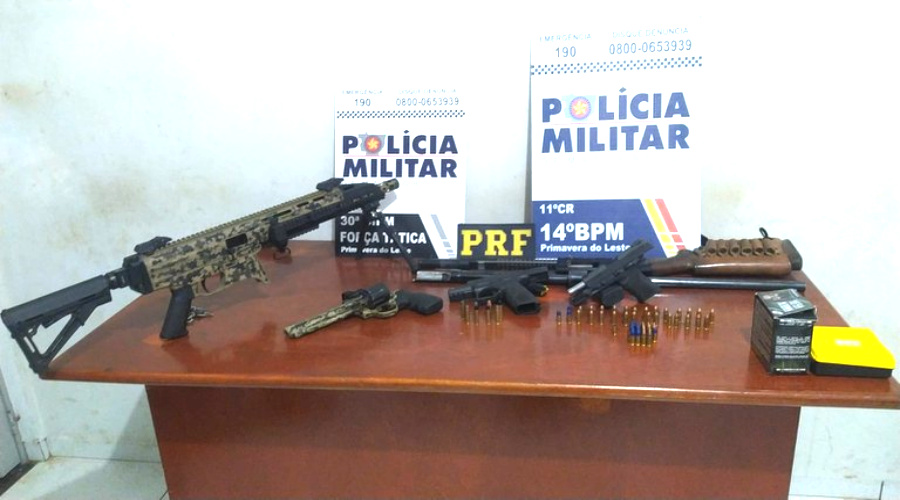 Em Primavera do Leste-MT, PRF e PM apreendem armas e munições após tentativa de roubo 1