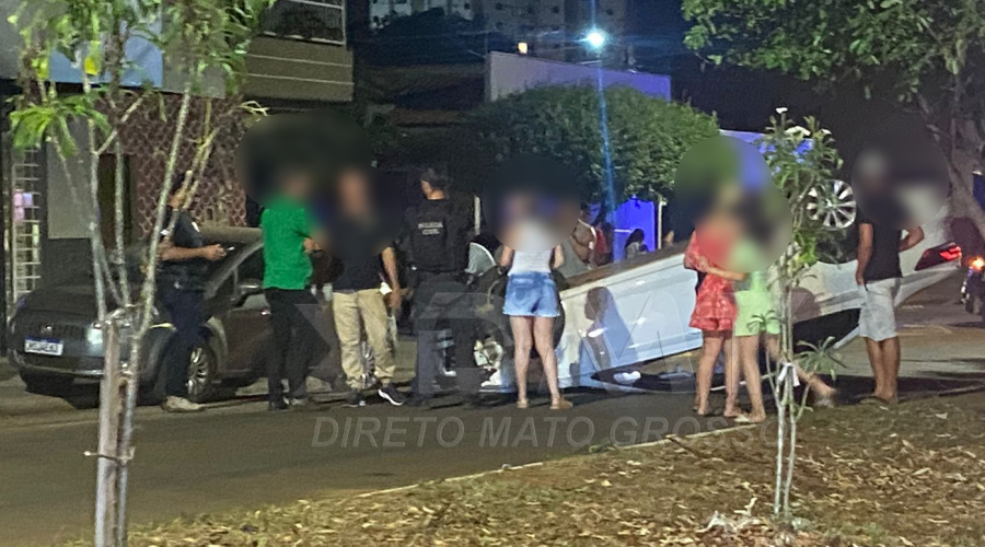 Mulher em visível estado de embriaguez é detida após provocar batida seguida de capotamento em Rondonópolis 1