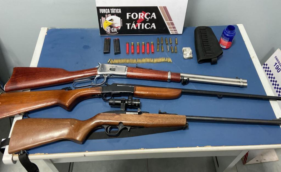 Suspeito é preso em flagrante pela Força Tática por porte ilegal de armas de fogo 1