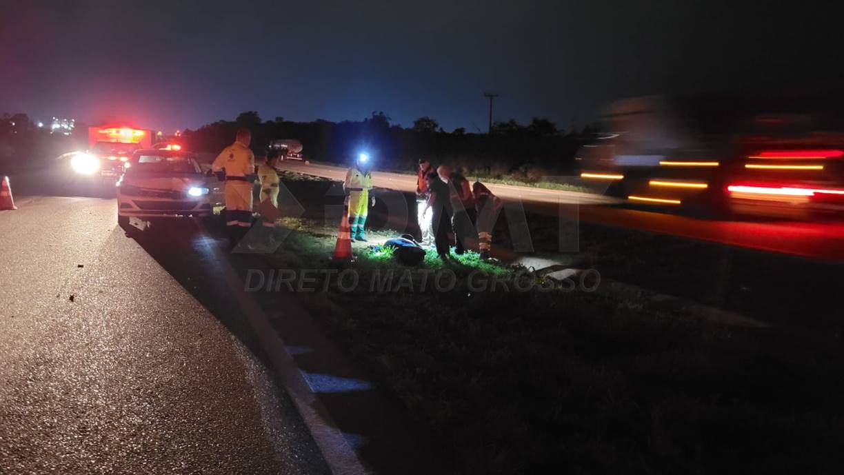 Colisão envolvendo moto Biz e automóvel deixa mulher morta na BR 163 em Rondonópolis 1