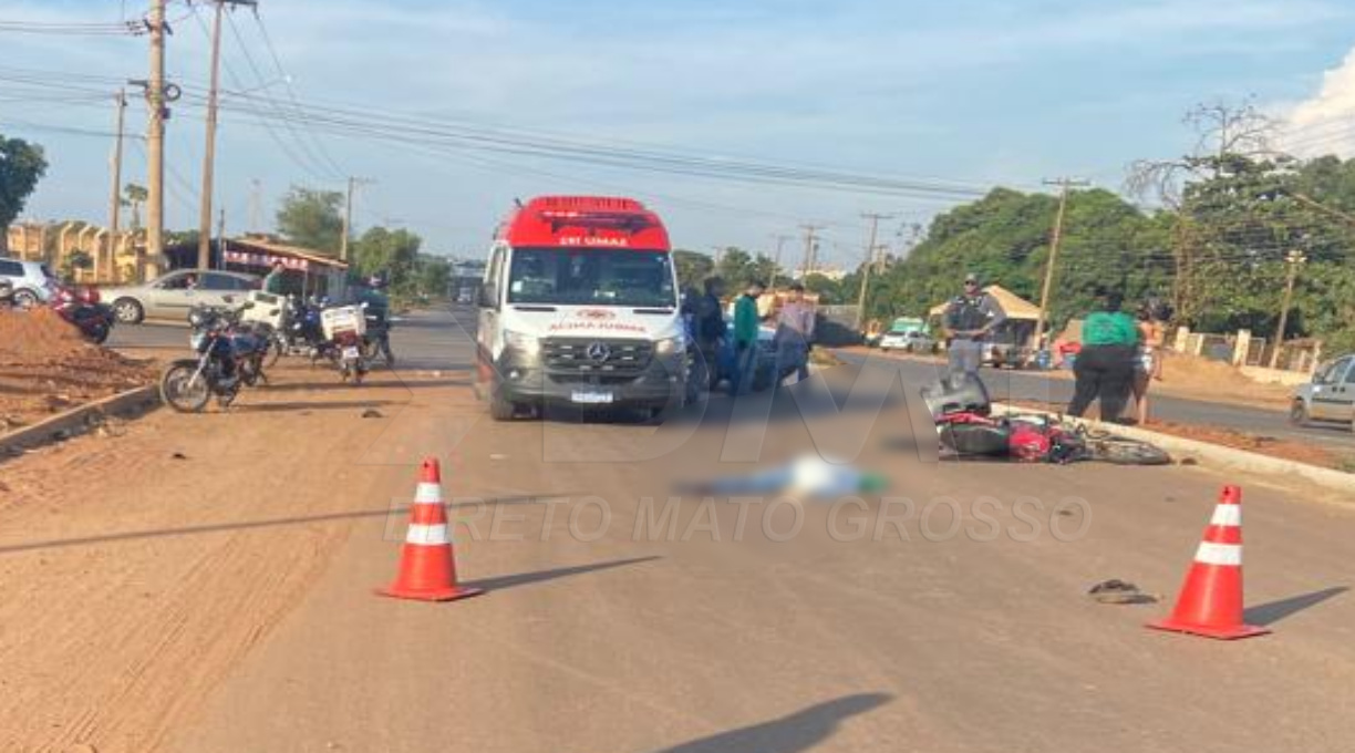 Colisão entre caminhonete e moto deixa entregador morto no Distrito industrial em Rondonópolis 1