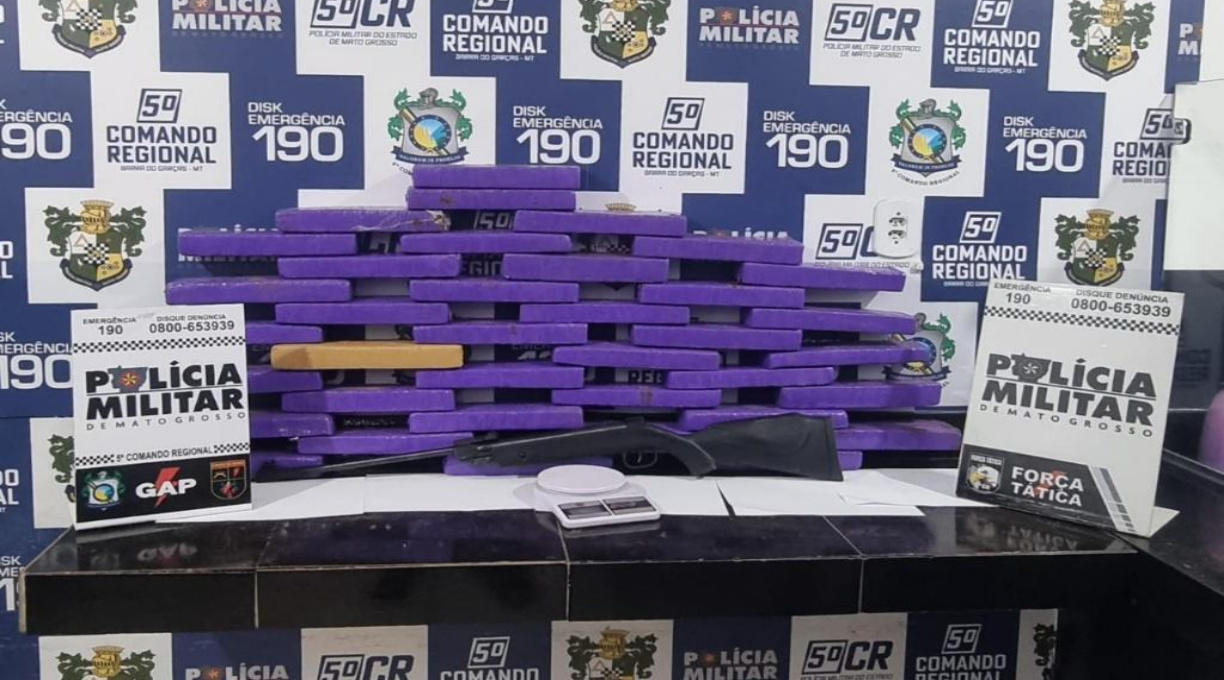 Polícia Militar prende homem e apreende 37 tabletes de maconha em Barra do Garças 1