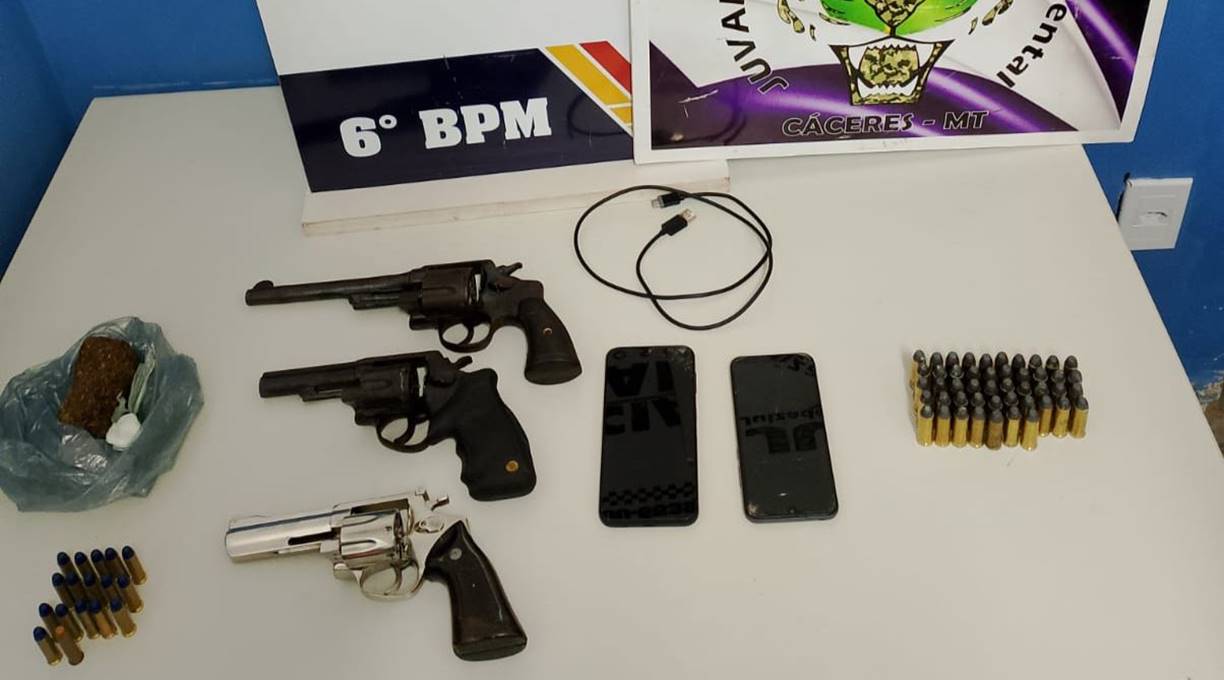 PM prende seis integrantes de organização criminosa e apreende armas de fogo em Cáceres 1