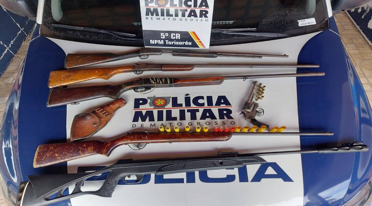 Homem é preso pela PM com arsenal de armas após ameaçar trabalhadores em Torixoréu 1