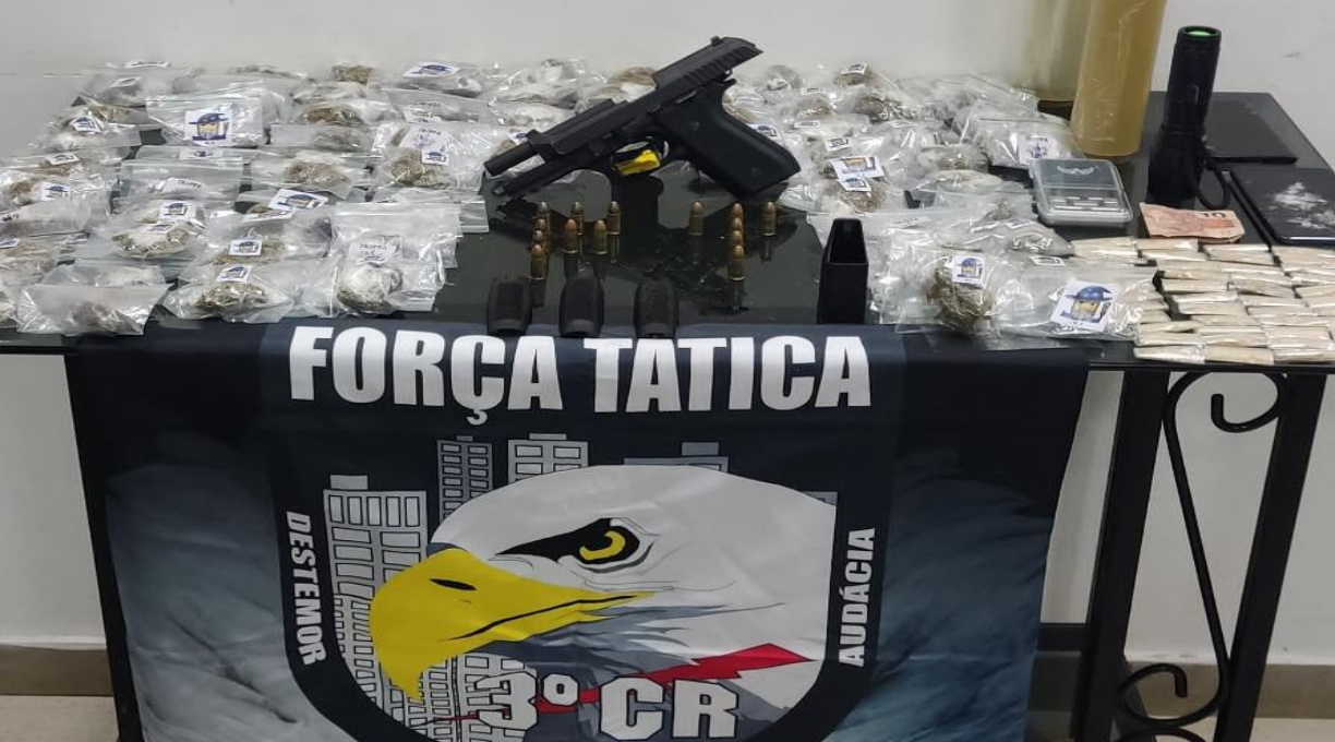 Força Tática localiza veículo usado em crime e apreende 125 porções de drogas com auxílio do Vigia Mais MT 1