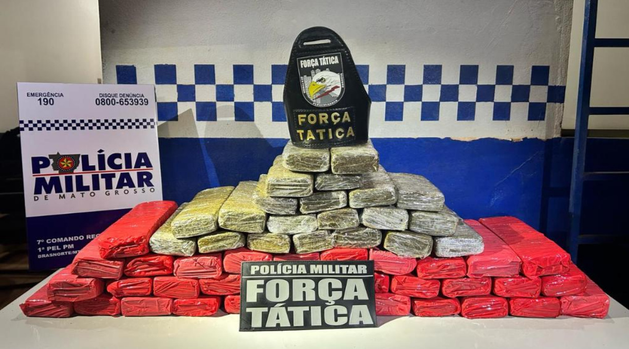 Mulher é presa pela Força Tática com 56 quilos de maconha em Brasnorte 1