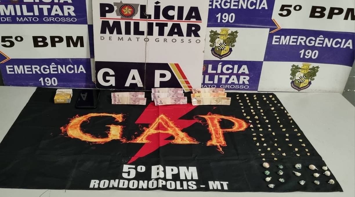 Em Rondonópolis GAP prende dupla por tráfico de drogas e apreende 98 porções de cocaína 1