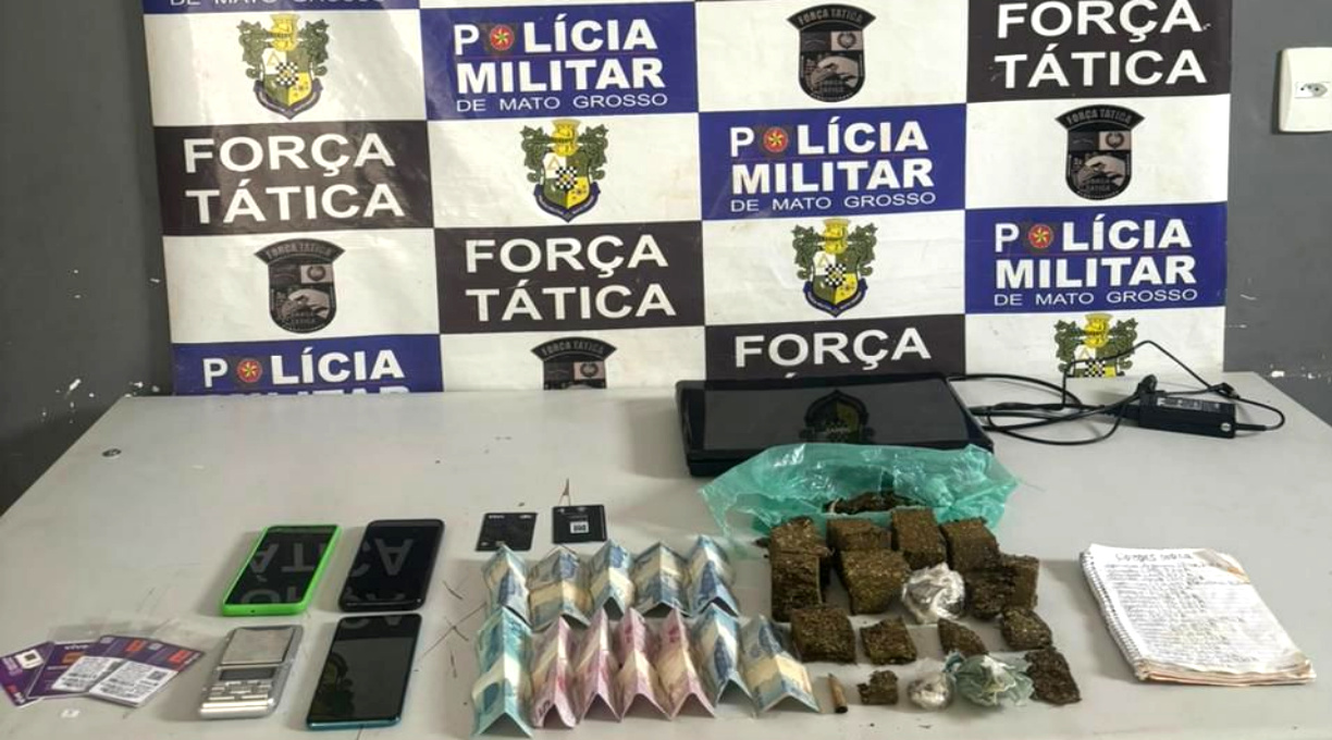 Bandido recém saído da cadeia é preso pela Força Tática por tráfico de drogas no Marechal Rondon 1