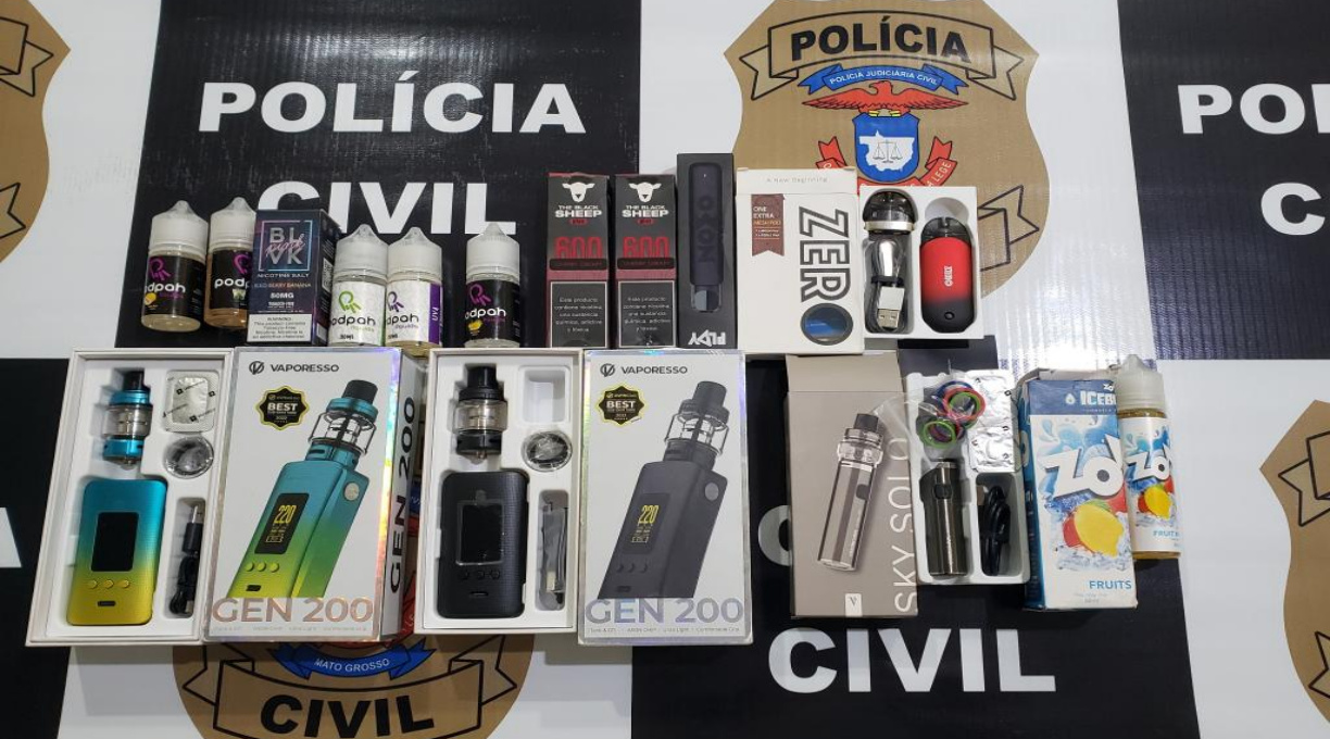 Polícia Civil e Vigilância Sanitária Municipal apreendem cigarros eletrônicos em loja de Cuiabá 1