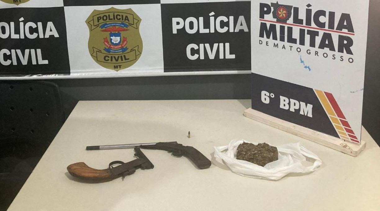 Membro de facção criminosa é preso com armas de fogo e porção de maconha em Cáceres 1