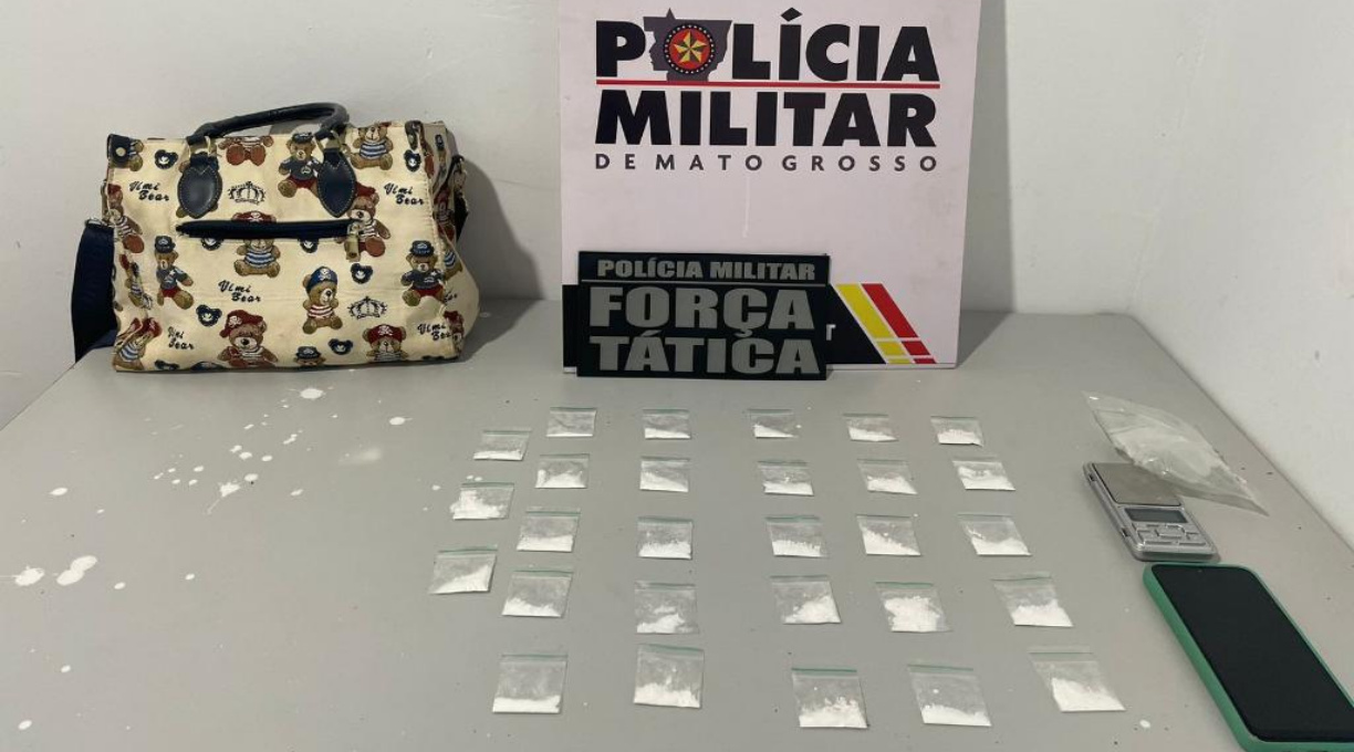 Polícia Militar prende mulher com 28 porções de cocaína em Tangará da Serra 1