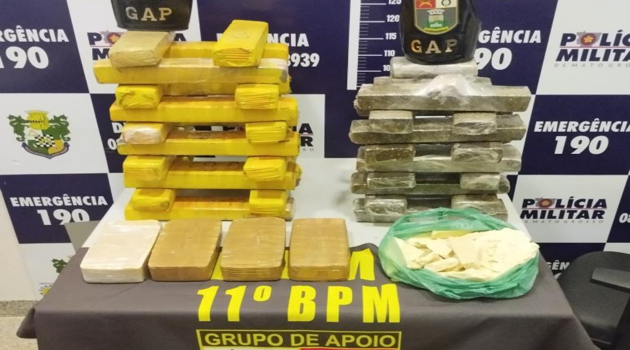 Dois homens são presos pela PM com 50 kg de drogas em carro sem combustível 1