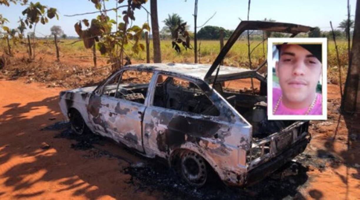 Cadáver de homem de 24 anos é localizado carbonizado em porta-malas de carro queimado no interior de MT 1