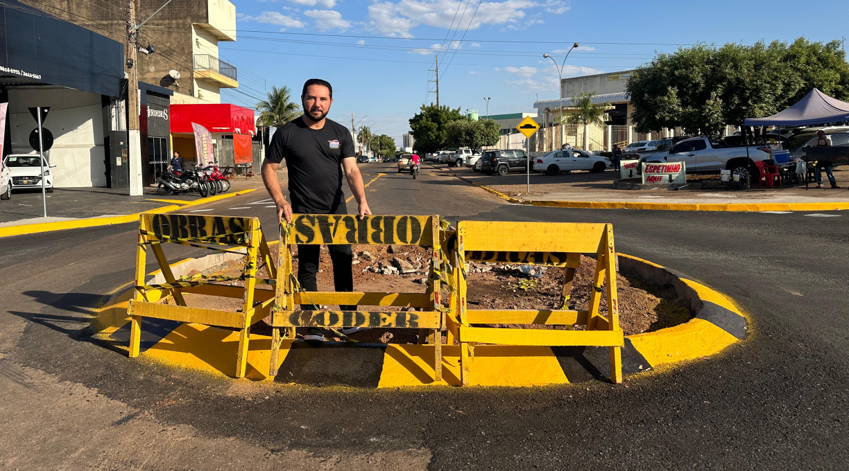 Indicação é atendida e rotatória é construída na avenida Goiânia entrada da UPA 1