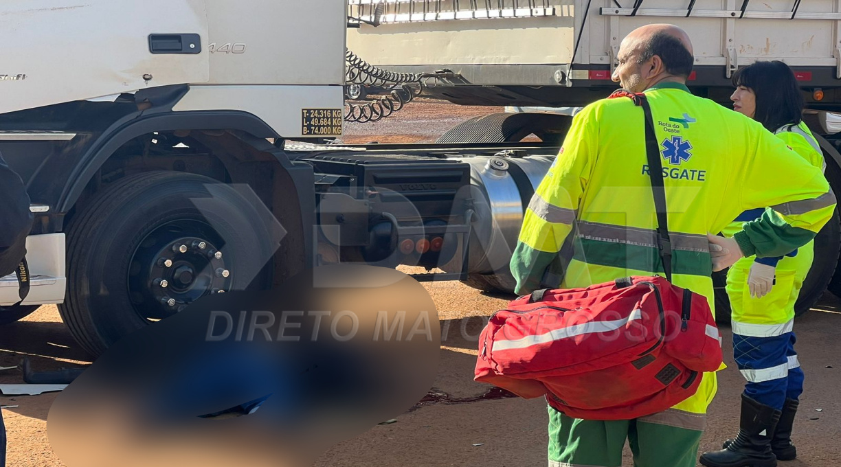 Briga de trânsito decorrente de colisão entre dois caminhões resulta em morte em Rondonópolis 1