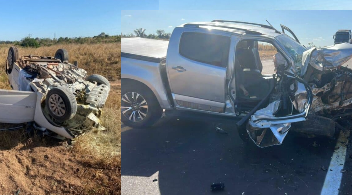 HB20 e S10 colidem frontalmente, resultando na morte de uma pessoa no interior de Mato Grosso. 1