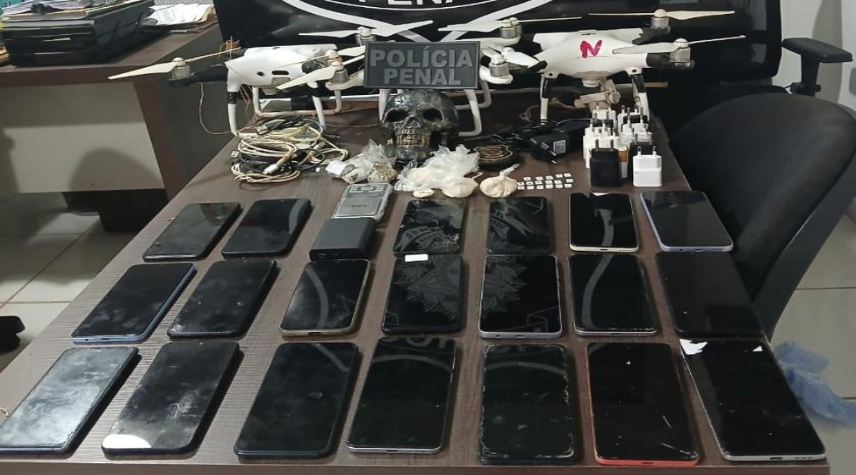 Polícia Penal apreende drone que transportava celulares para a Penitenciária de Rondonópolis 1