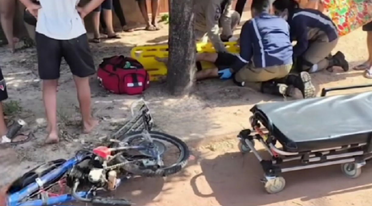 Criança com bicicleta motorizada é atropelada ao tentar atravessar avenida em Sinop 1