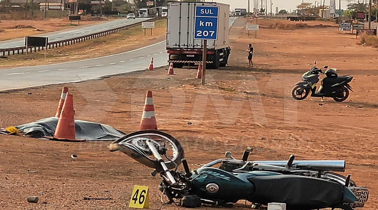 Após sair do trabalho noturno, motociclista morre ao colidir com carreta na BR-364 em Rondonópolis 1