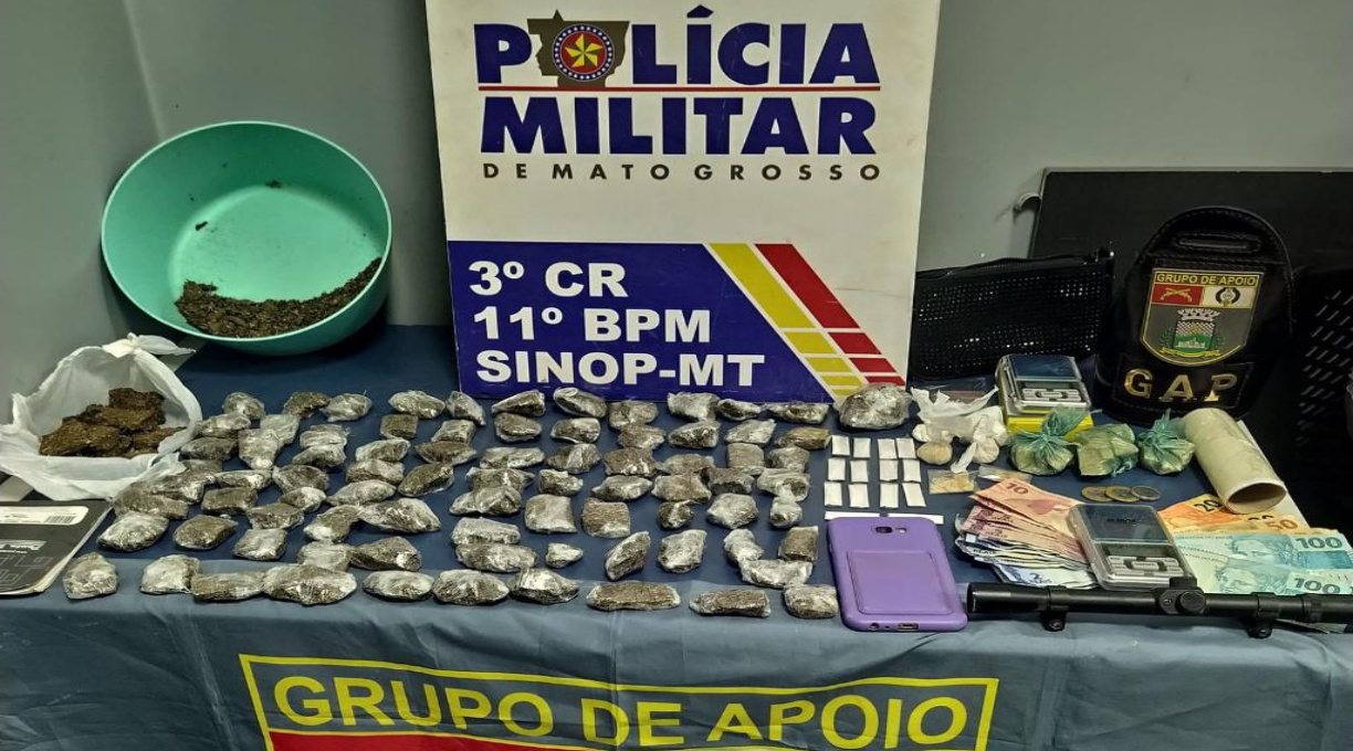 Polícia Militar apreende adolescente com 105 porções de drogas em Sinop 1