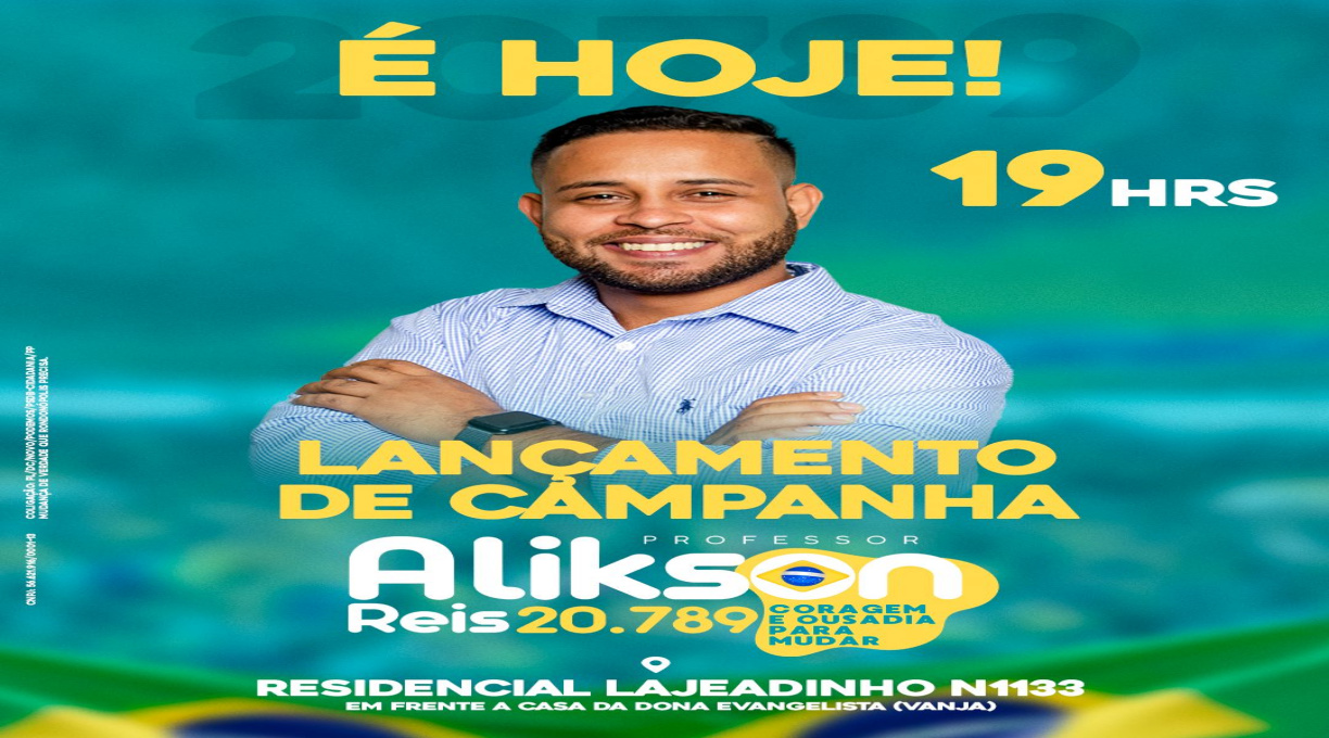 Lançamento da campanha de Alikson Reis acontece hoje e contará com a presença de Cláudio Ferreira 1