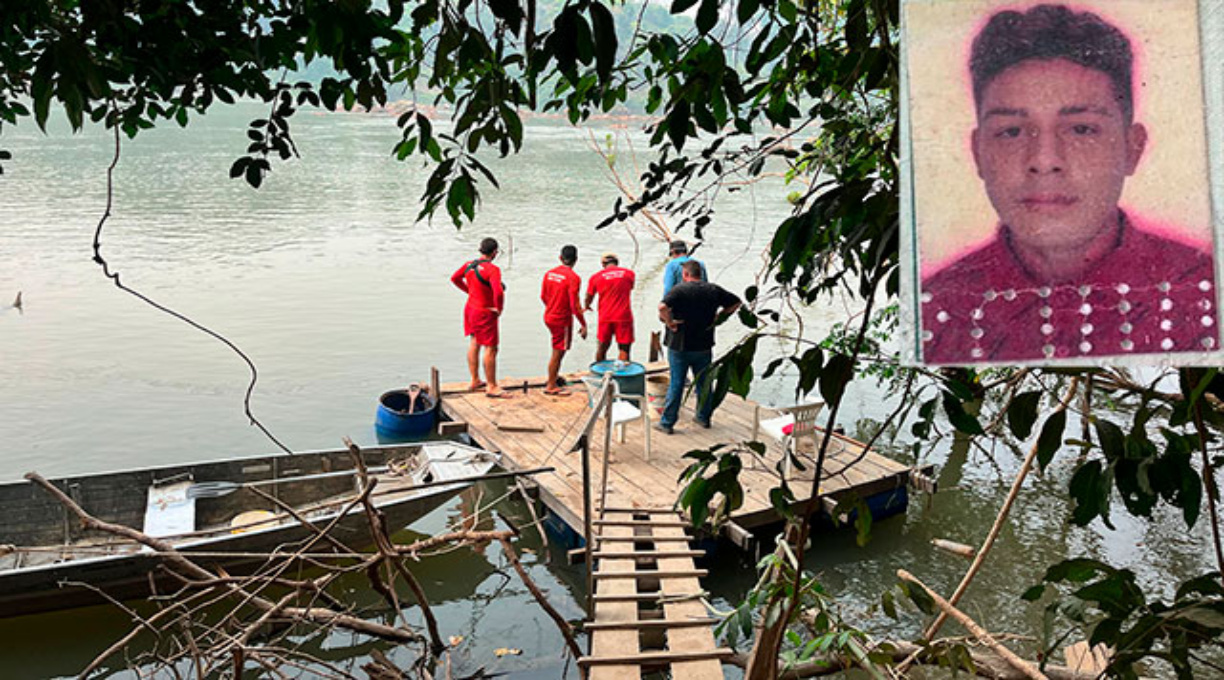 Jovem de 24 anos cai no Rio Teles Pires após um mal súbito e é encontrado sem vida pelo Corpo de Bombeiros 1