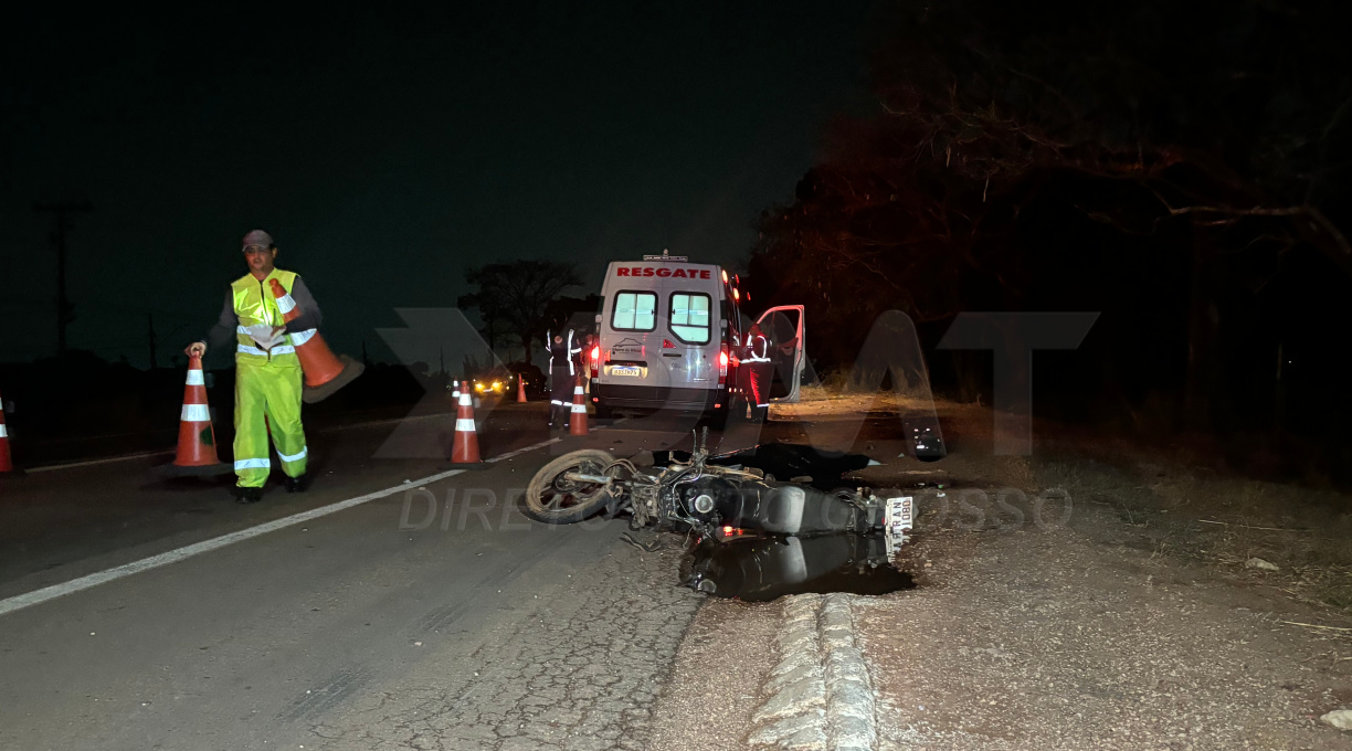 Motociclista morre ao invadir pista contrária e colidir frontalmente com carreta em Rondonópolis 1