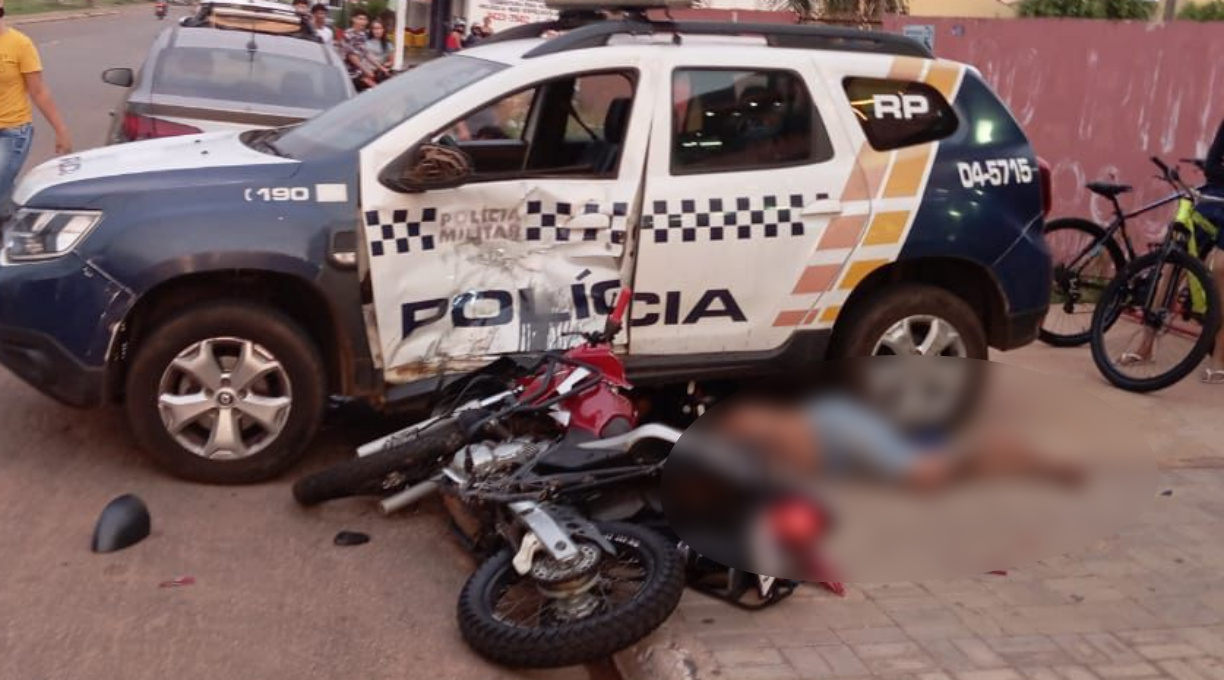 Colisão envolvendo uma moto, um HB20 e uma viatura da PM deixa garota em estado grave 1