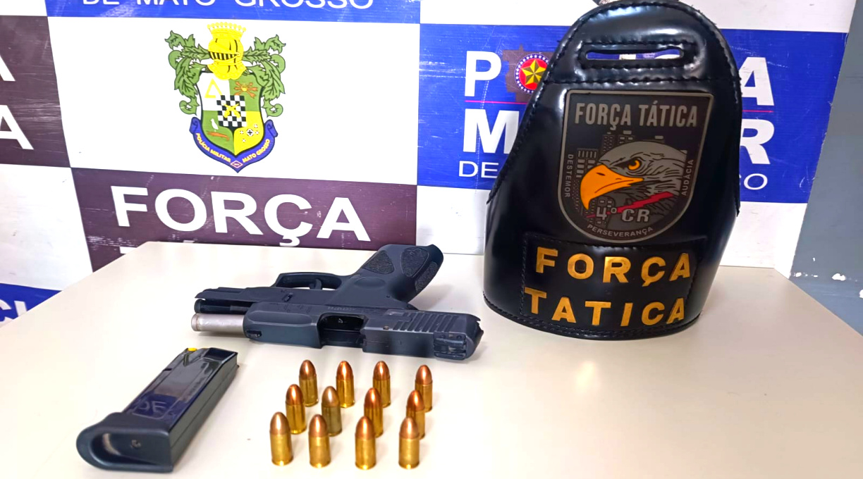 Com várias passagens criminais, indivíduo é preso em Rondonópolis pela Força Tática, portando pistola de 9 mm 2