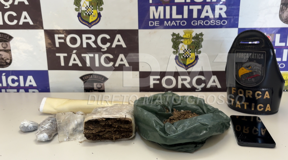 Força Tática apreende entorpecente no bairro Jardim Assunção e prende tornozelado pelo crime de tráfico de drogas 1