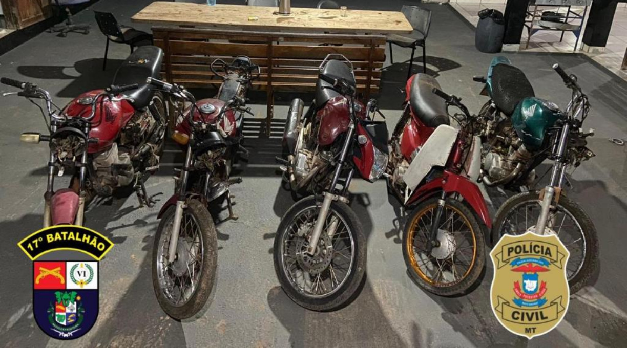 Polícias Civil e Militar recuperam 5 motos furtadas do Ciretran de Mirassol D'Oeste 1