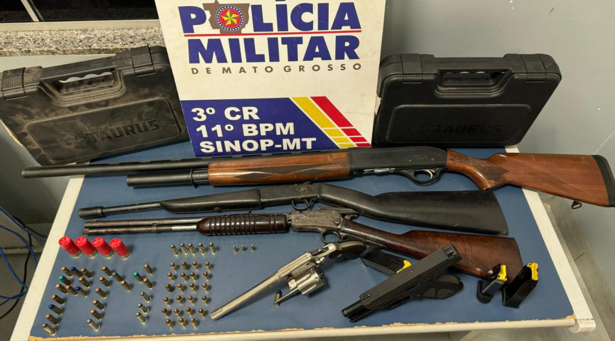 PM prende suspeito por violência doméstica, apreende armas e munições 1