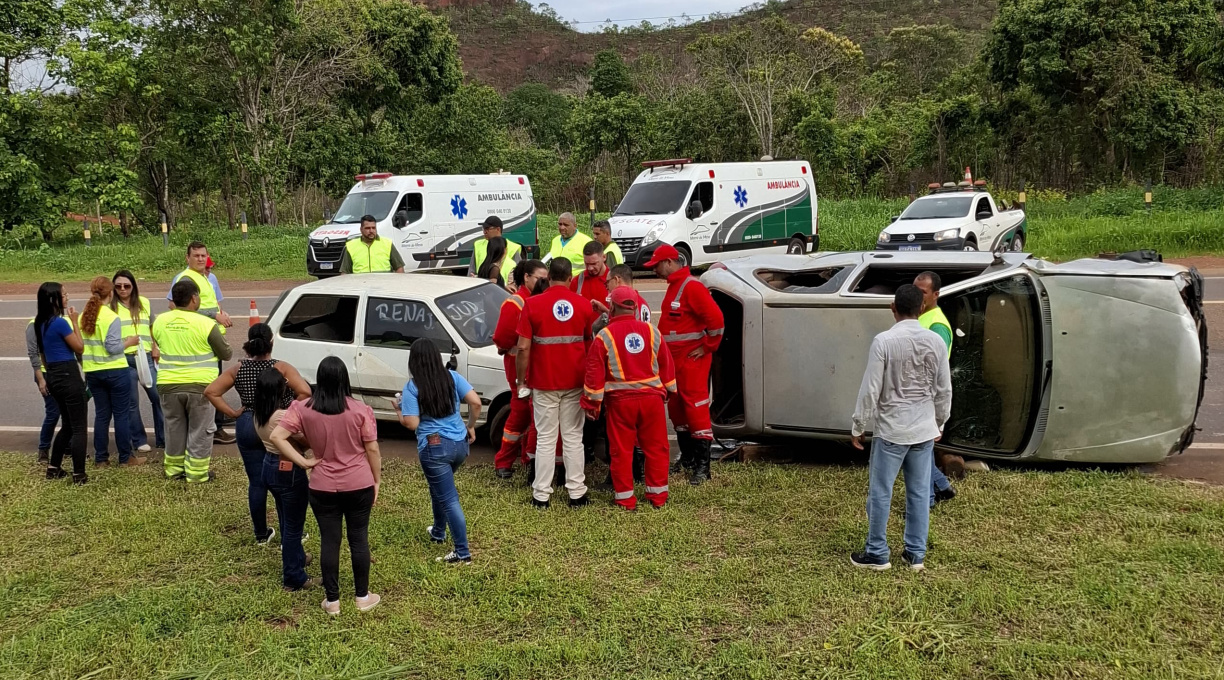 A direção da Concessionária Morro da Mesa realiza uma simulação real surpresa na MT-130 para testar a capacitação de socorristas 1