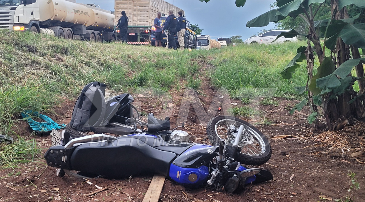 Mulher fica gravemente ferida em colisão envolvendo moto e carreta na BR-364, em Rondonópolis 1