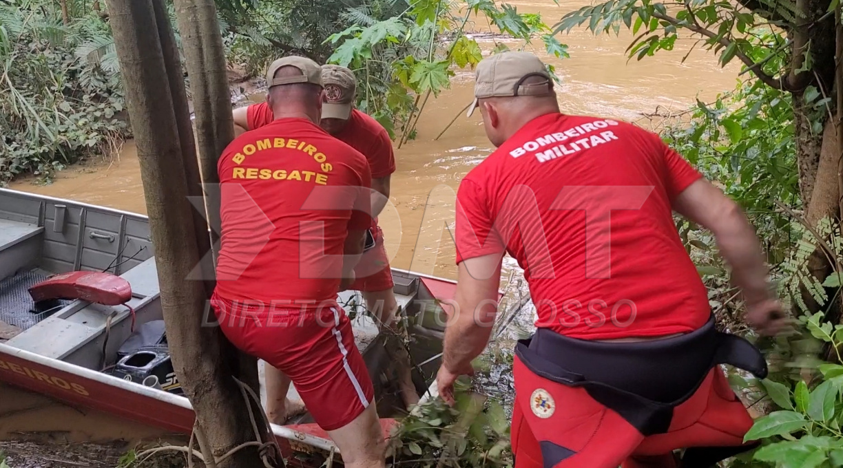 Jovem desaparece nas águas do Rio Arareau, em Rondonópolis, e é procurado pelo Corpo de Bombeiros 1