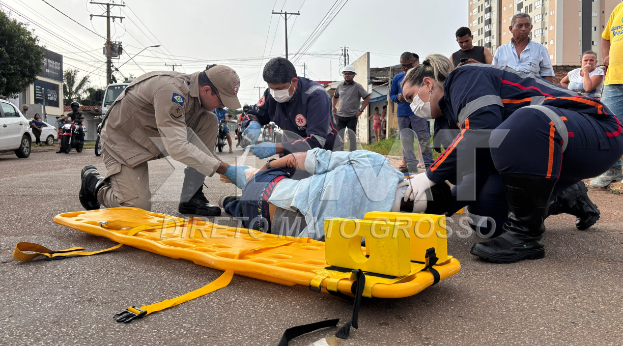 Em mais um acidente de trânsito em Rondonópolis, um jovem de 20 anos sofreu fratura na perna 1