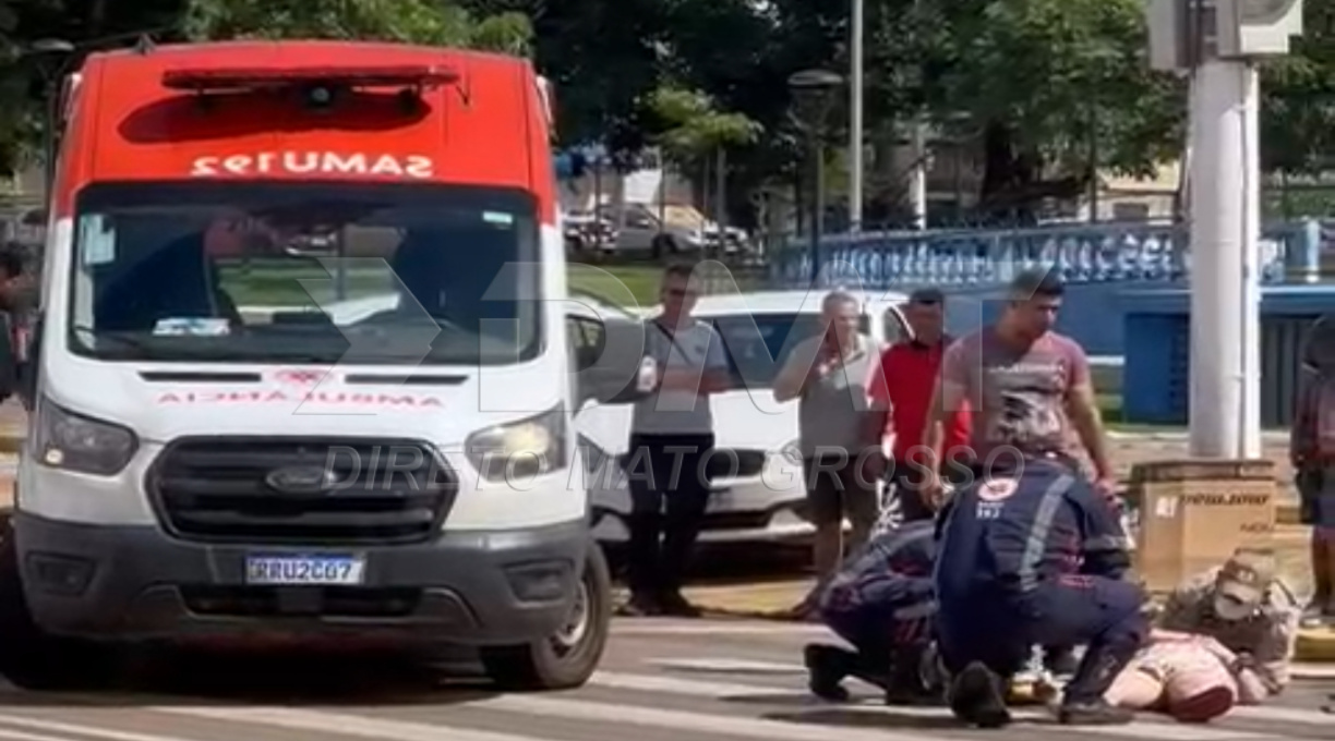 Idosa é atropelada em Rondonópolis ao tentar atravessar a avenida com o sinal fechado para ela 1