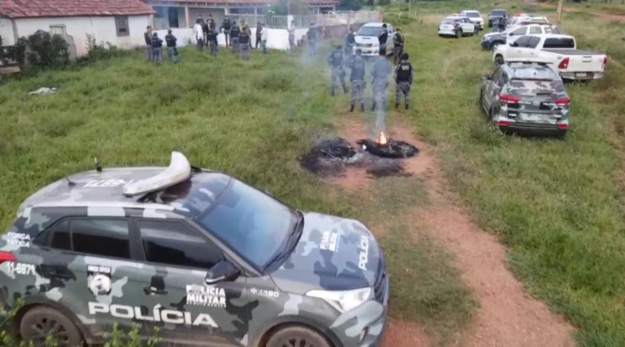 Polícia Militar impede invasão de terras em zona rural de Poxoréu; oito pessoas são presas 1