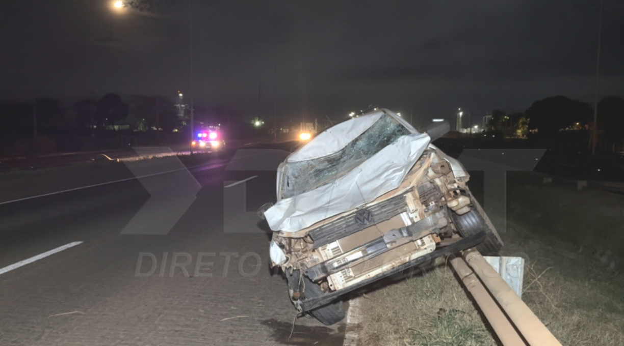 Motorista de Saveiro fica ferido ao colidir violentamente contra uma égua na BR-364; o animal morreu 1