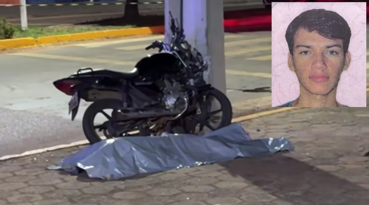 Jovem motociclista morre ao colidir com um poste em uma avenida de Sinop 1