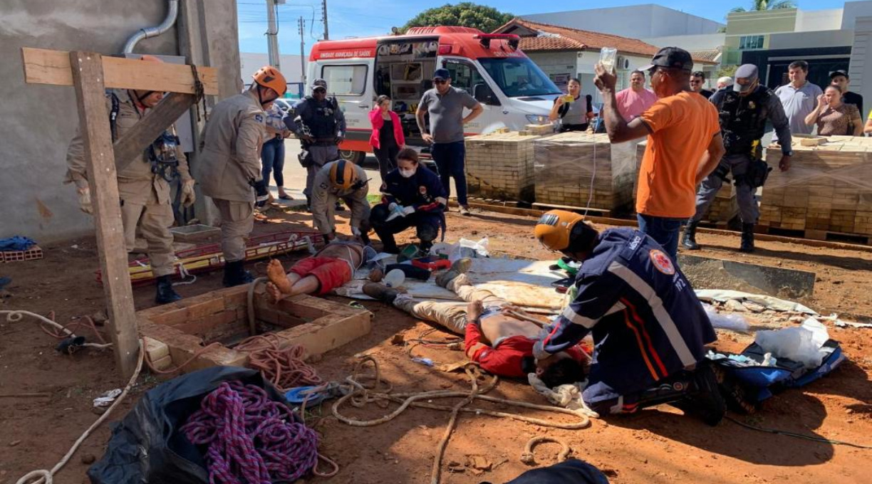 Corpo de Bombeiros resgata vítimas de intoxicação por gases em obras de cisterna 1